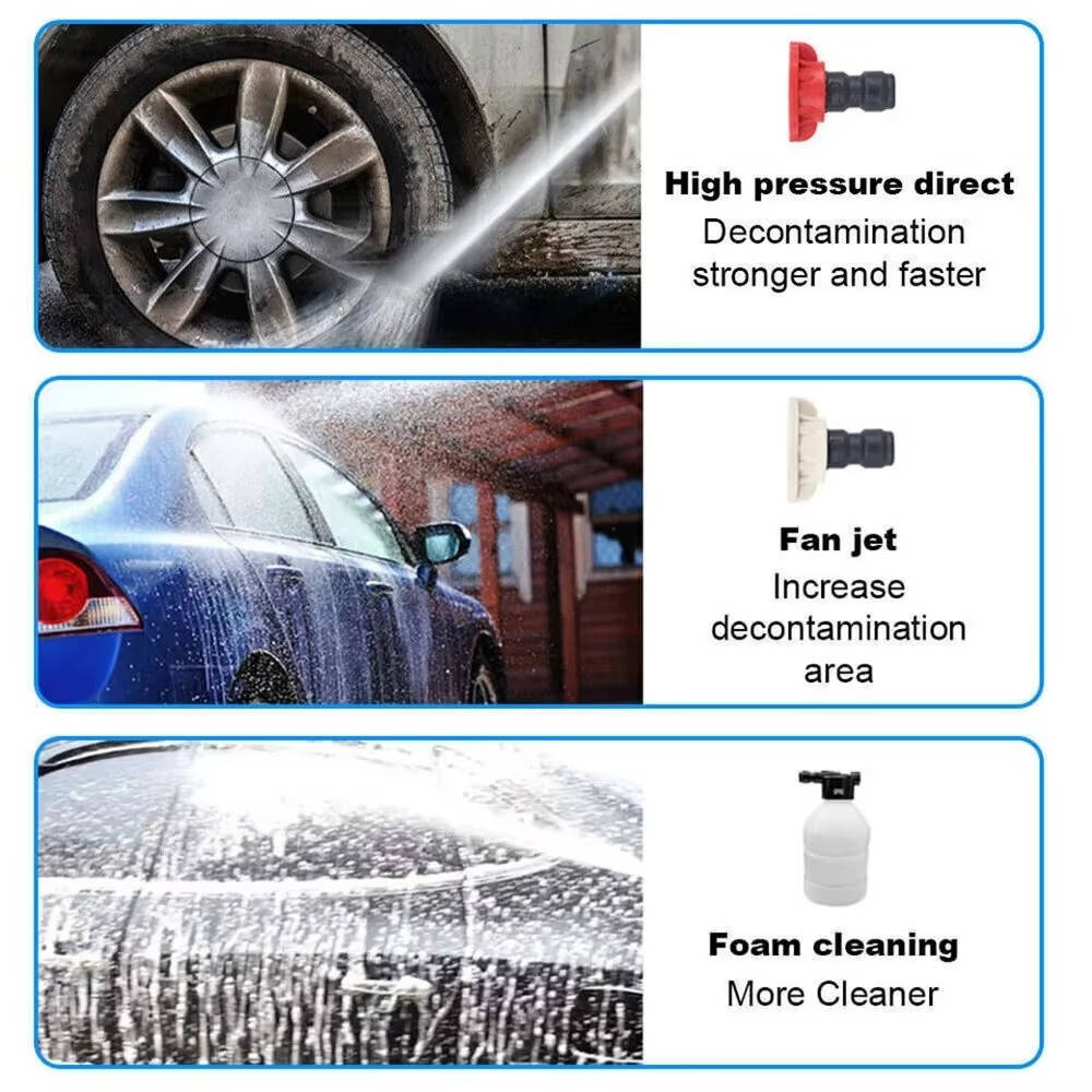 Cordless High Pressure Car Washer 380 PSI, Portable Electric Water Gun Cleaner with Batteries