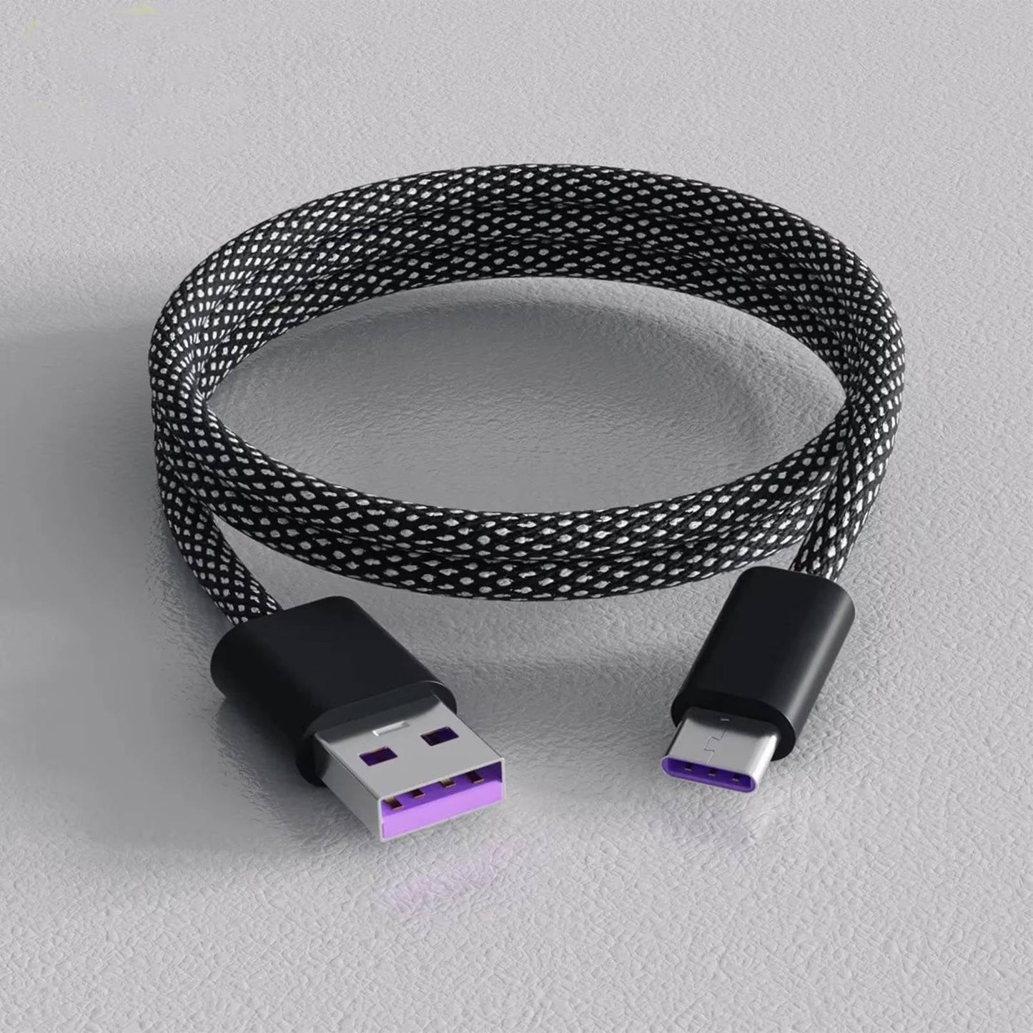 Self-Coiling Magnetic Charging Cable with Dual Tips and Data Sync, 3.3ft