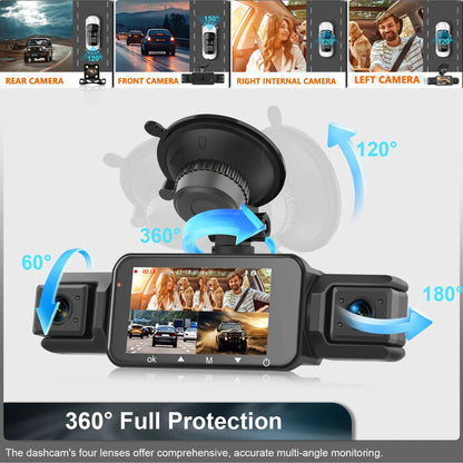 Four Camera Dash Cam with Infrared Night Vision and Wireless App Control