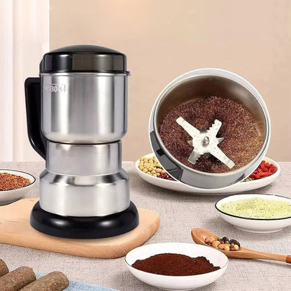 Stainless Steel Blade Grinder with Six-Blade Spiral Design and One-Touch Control