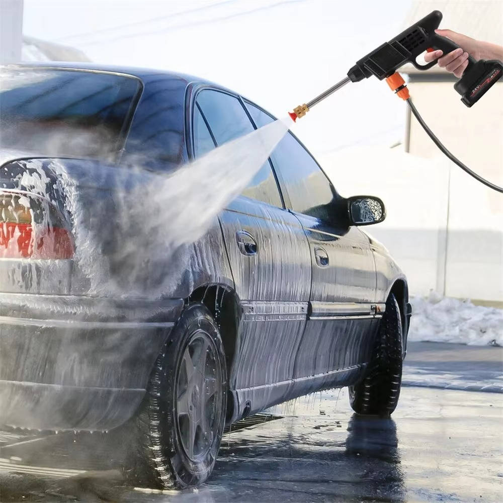 Cordless High Pressure Car Washer 380 PSI, Portable Electric Water Gun Cleaner with Batteries