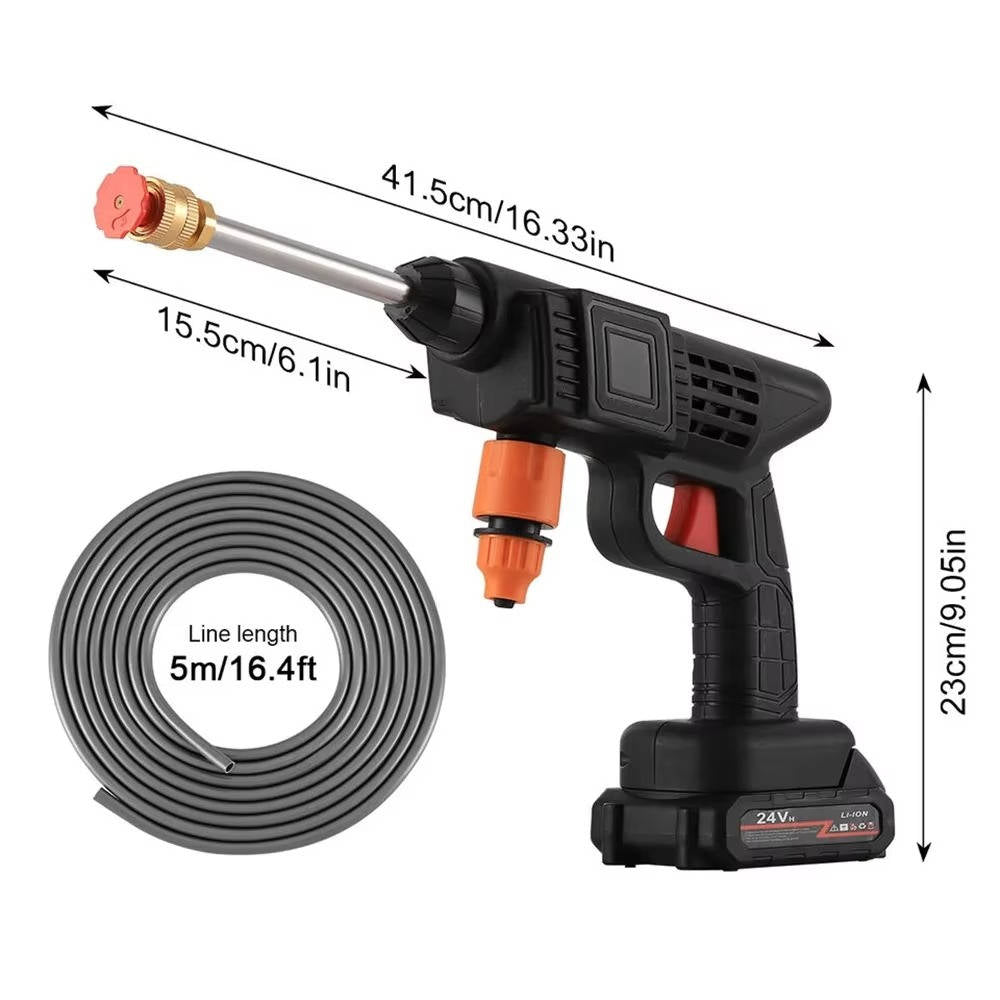 Cordless High Pressure Car Washer 380 PSI, Portable Electric Water Gun Cleaner with Batteries