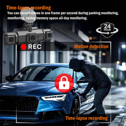Four Camera Dash Cam with Infrared Night Vision and Wireless App Control