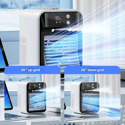 Rechargeable Mist Fan with Dual Nano Spray and Tilting Head, 17oz Tank