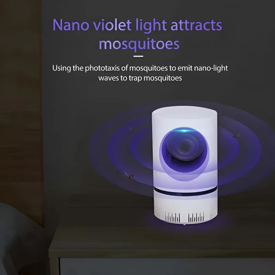 UV Mosquito and Fly Trap with 368nm LED Light and Quiet Airflow Capture