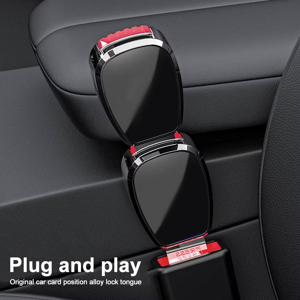 Seat Belt Extender with Metal Locking Tongue and Single Press Release, 2 Pack