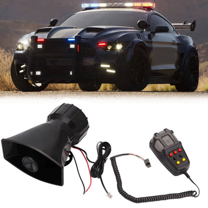 12V 80W Car Warning Horn PA Speaker System, 7 Tone Vehicle Security Alert Amplifier