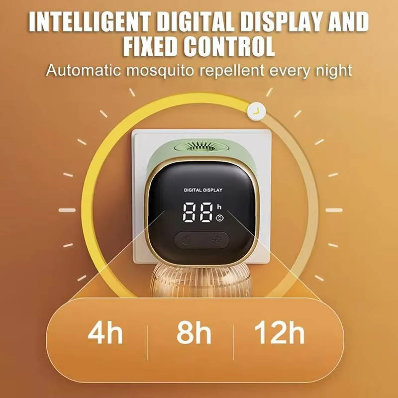 Ultrasonic Mosquito Repellent Plug with Programmable Timer and Night Light
