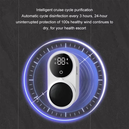 Wall Mount Toothbrush Sterilizer with Touchless Sensor and Automatic Air Dry, Multi-Compartment for Electric and Manual Brushes