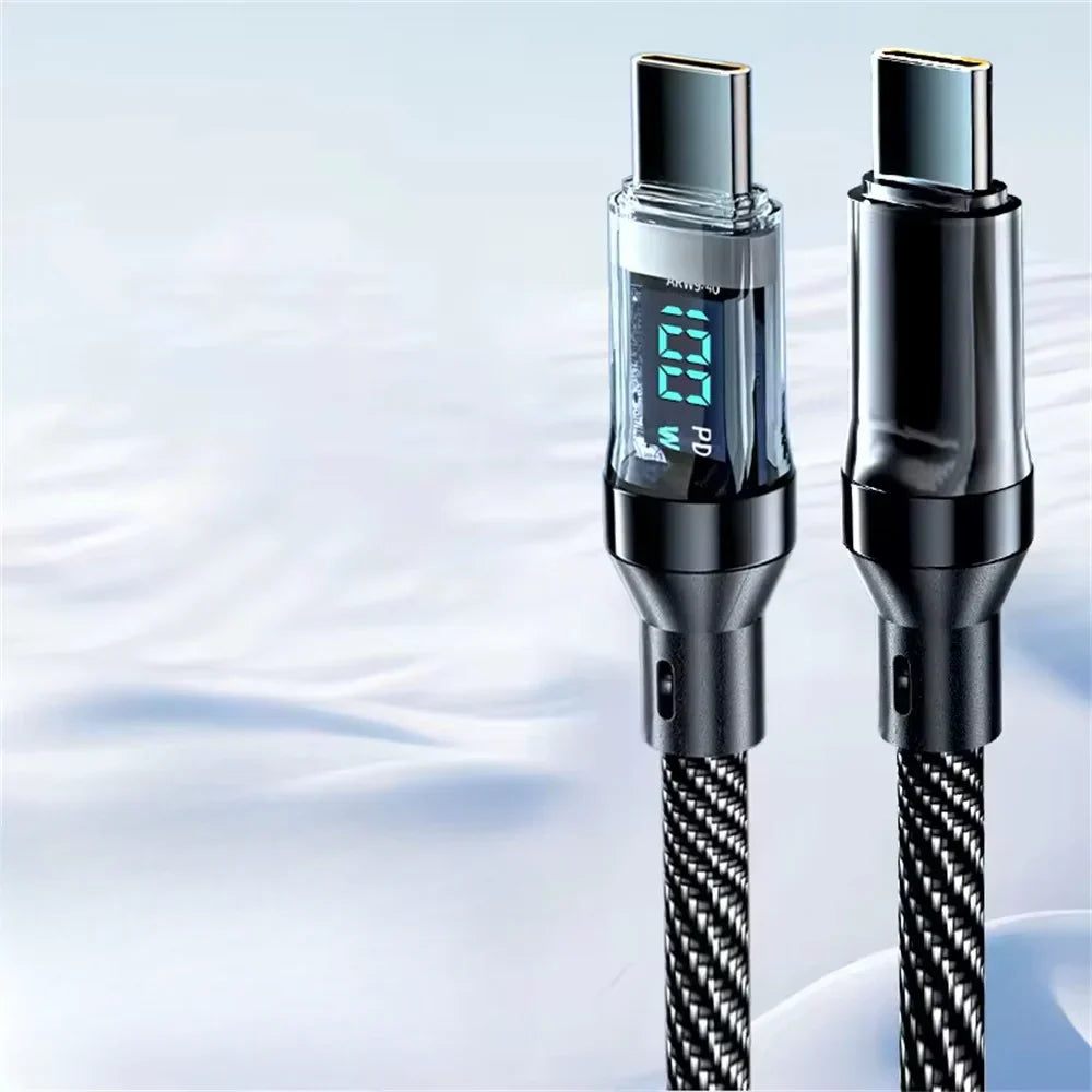 USB-C Fast Charging Cable 120W and LED Display