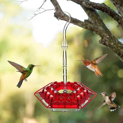 Hummingbird Feeder with Integrated Ant Moat and 30 Flower Ports