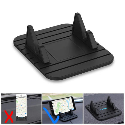 Dashboard Phone Holder with Silicone Cradle and Friction Base