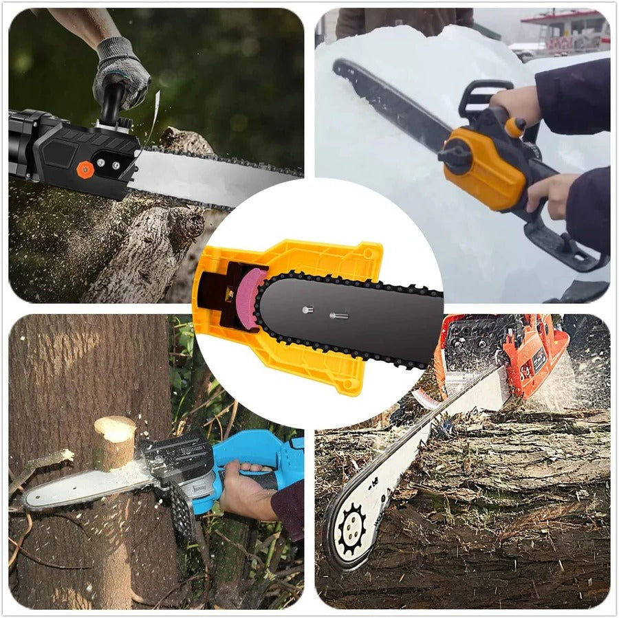 Portable Chainsaw Chain Sharpener with Adjustable Mounting for 14-20in Bars