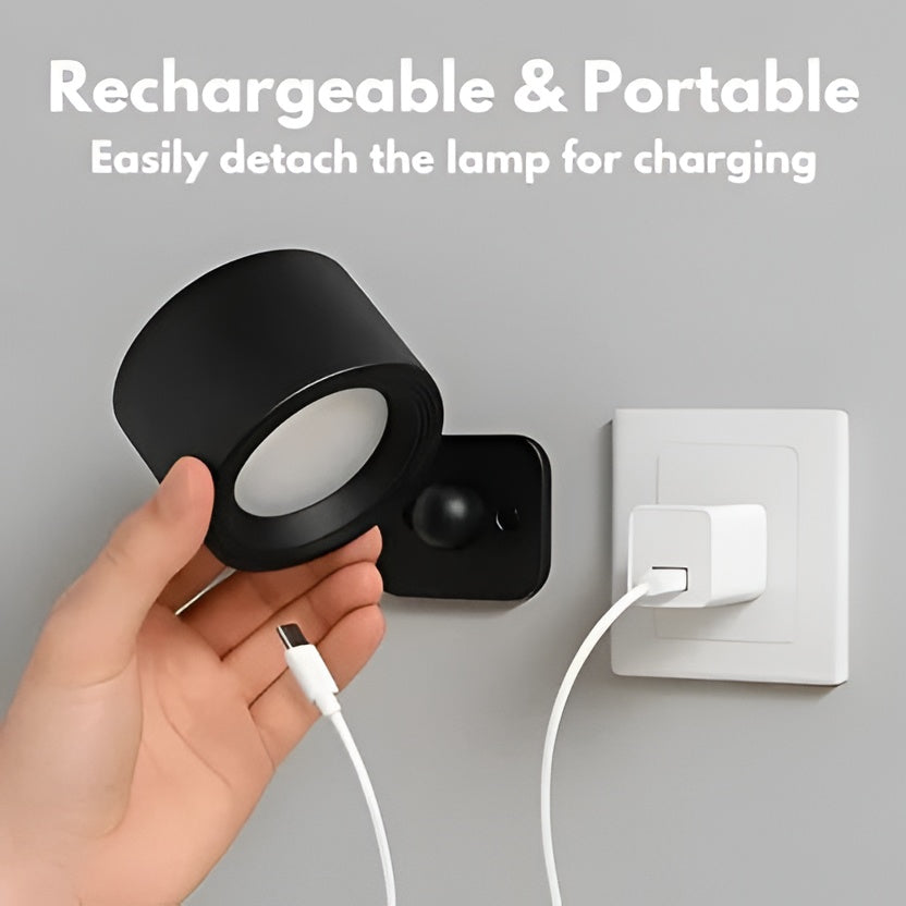 Adjustable Wall Light with Magnetic Rotation and Dimmable LED, 3 Color Temperatures