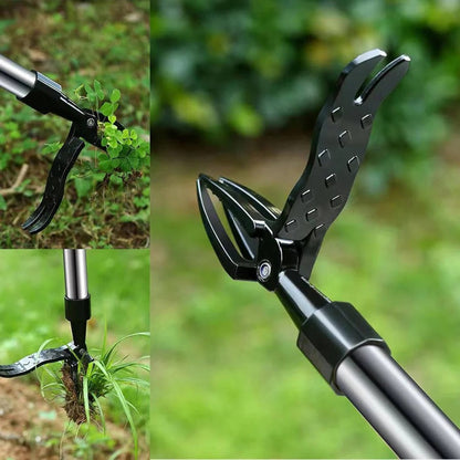 Ergonomic Weed Puller with 4-Claw Extraction System and Bamboo Handle