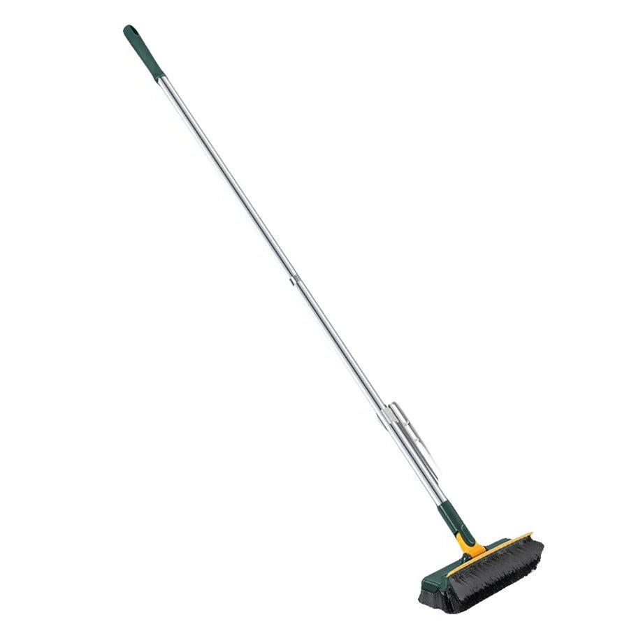 Floor Scrub Brush with 180-Degree Rotating Head and Built-In Scraper