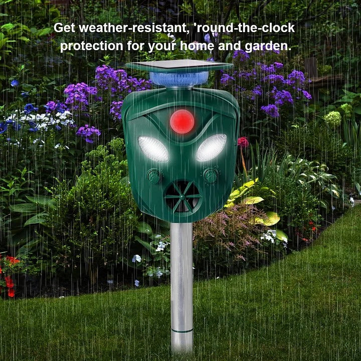 Ultrasonic Animal Repeller with 360° Motion Detection and Solar Power