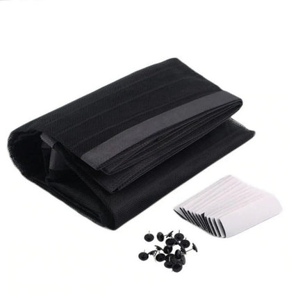 Door Screen with Automatic Magnetic Closure and Adjustable Fit, Insect Protection