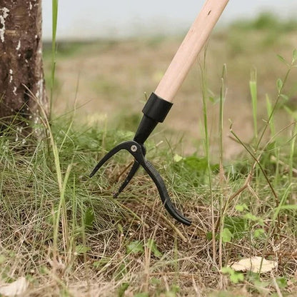 Upright Weed Puller with Four-Pronged Claw and Root Extraction, Detachable Head