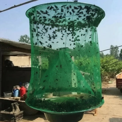 Hanging Fly Trap with Funnel Entry System and Weather-Resistant Wire Frame