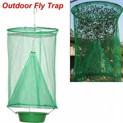 Hanging Fly Trap with Funnel Entry System and Weather-Resistant Wire Frame