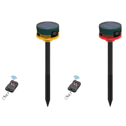 Motion-Activated Solar Pest Deterrent with LED Strobe and 13-Sound Patterns, 26.2ft Range