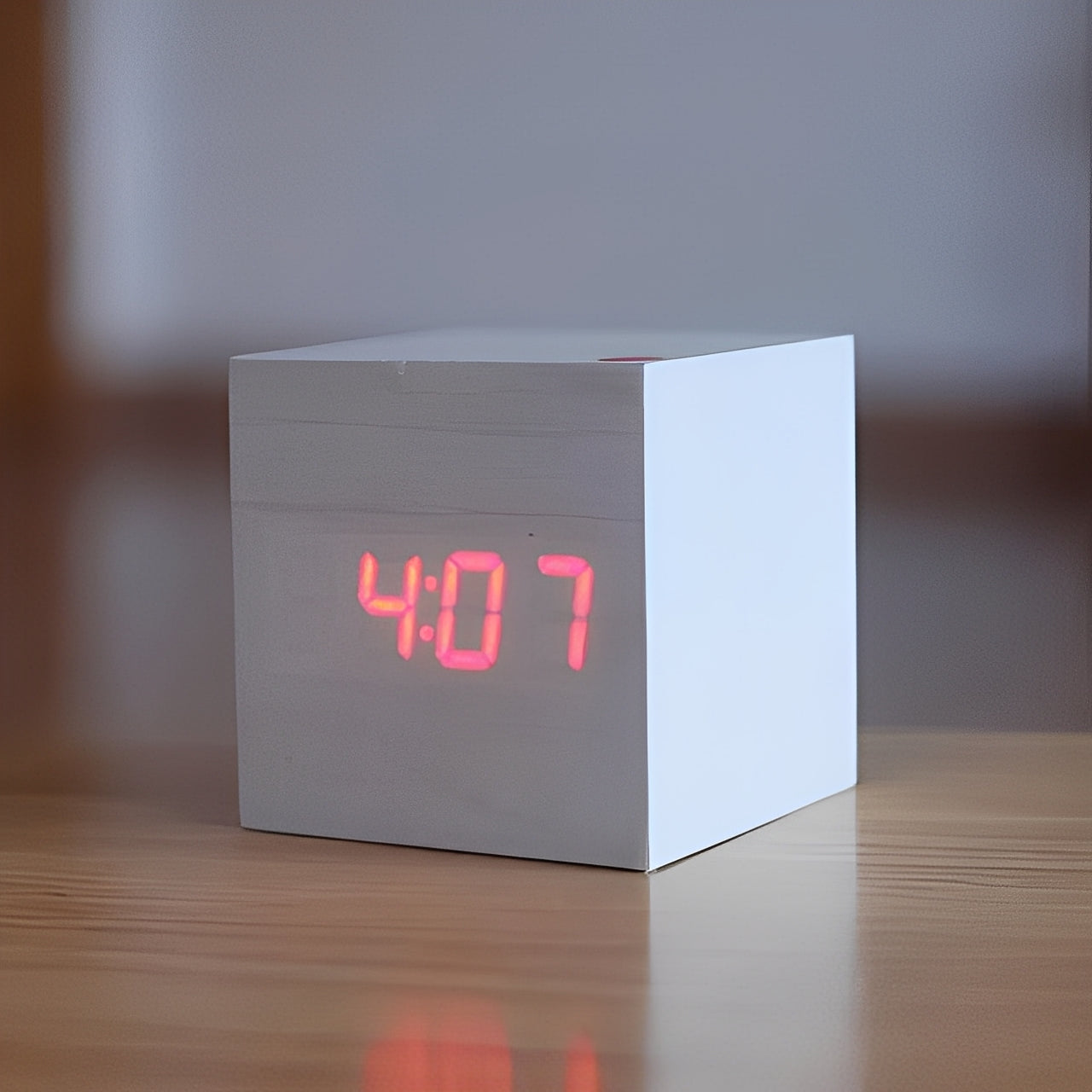 Wood Block Digital Clock with Illuminated Display