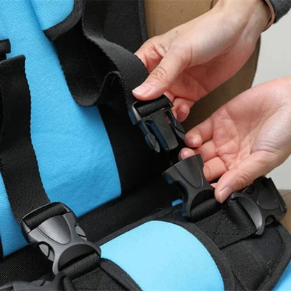 Foldable Travel Car Seat with Five Point Harness and Washable Padding, Ages 1-14