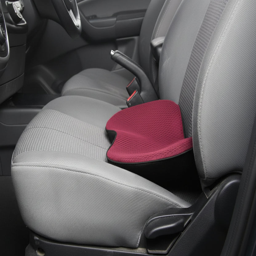 Memory Foam Car Seat Cushion with 3.5 Inch Lift Height and Breathable Cover, Removable for Washing