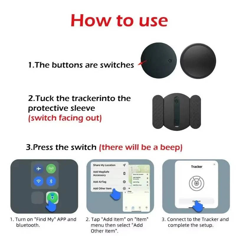 Compact Vehicle Tracker with App Location Updates and Magnetic Mount