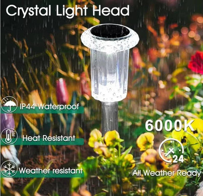 Solar Pathway Lights with Snowflake Pattern Projection and Automatic Dusk-to-Dawn Operation, 10-Pack