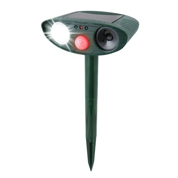 Ultrasonic Motion-Activated Wildlife Deterrent with Solar Power and LED Flash, Pack of 4