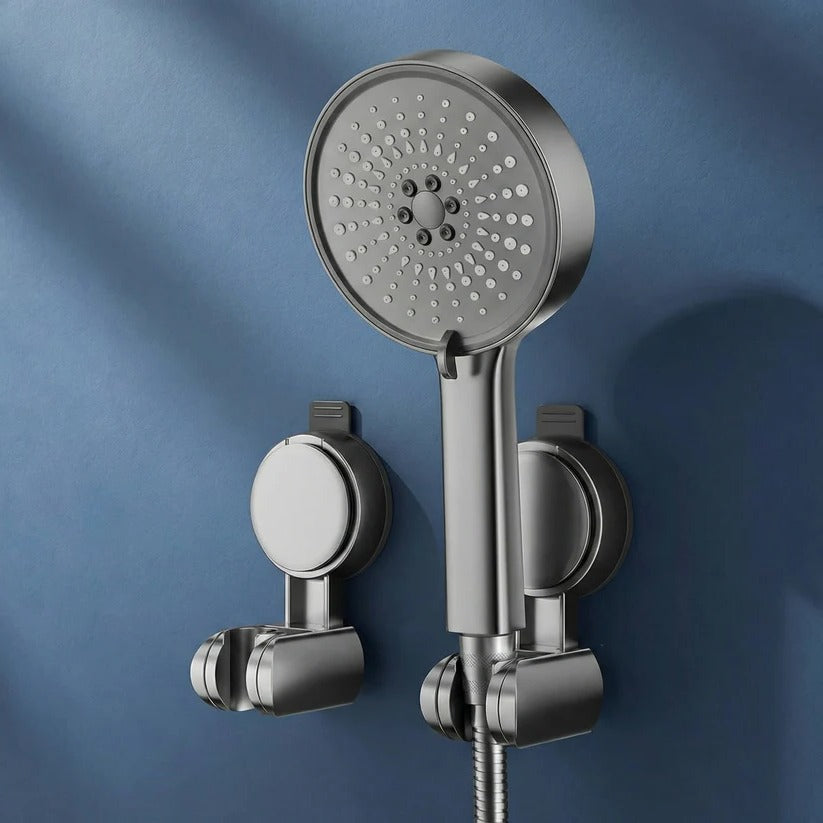 Suction Cup Shower Head Holder with 360-Degree Rotation and Adjustable Height
