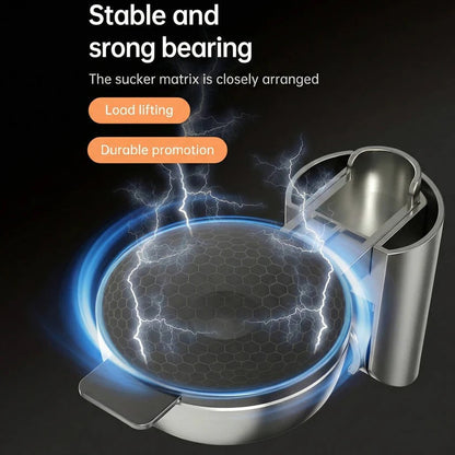 Suction Cup Shower Head Holder with 360-Degree Rotation and Adjustable Height