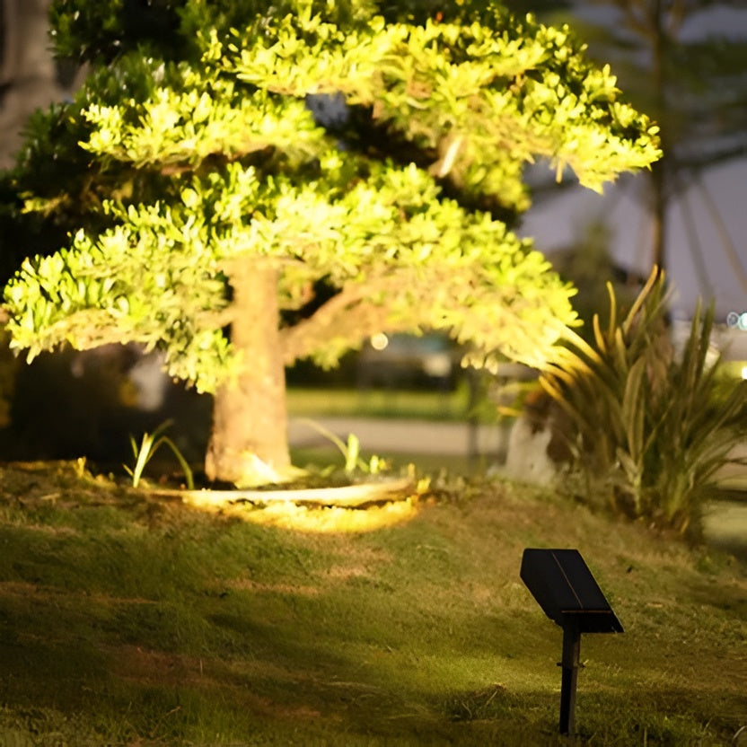 Solar Spotlight with Adjustable Zoom Lens and RGB Color Modes, IP65 Waterproof