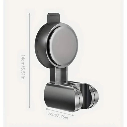Suction Cup Shower Head Holder with 360-Degree Rotation and Adjustable Height