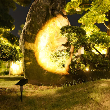 Solar Spotlight with Adjustable Zoom Lens and RGB Color Modes, IP65 Waterproof