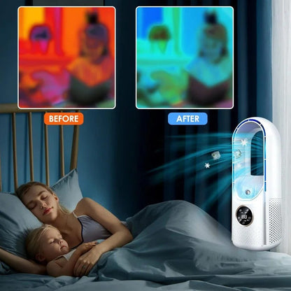Portable Evaporative Air Cooler with USB Power and Six-Speed Fan for Personal Spaces