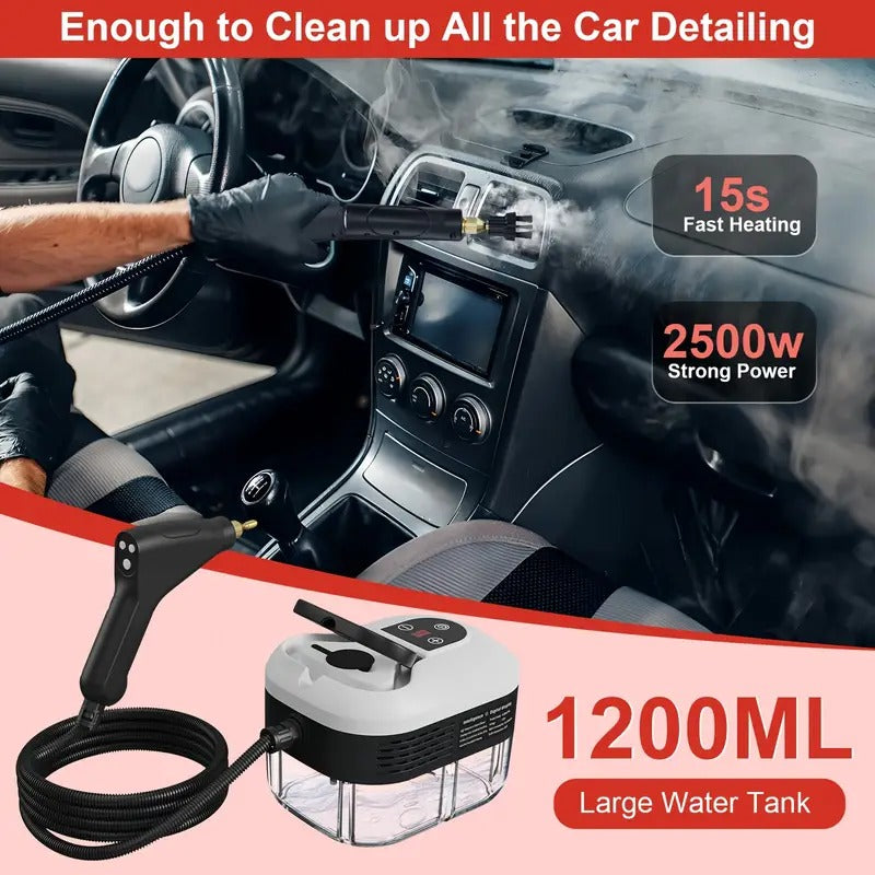 Portable Steam Cleaner with 6 Adjustable Settings and 5 Brush Attachments
