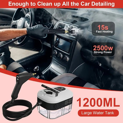 Portable Steam Cleaner with 6 Adjustable Settings and 5 Brush Attachments