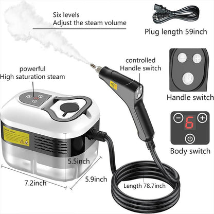 Portable Steam Cleaner with 6 Adjustable Settings and 5 Brush Attachments