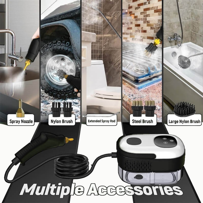 Portable Steam Cleaner with 6 Adjustable Settings and 5 Brush Attachments