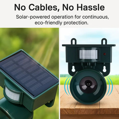 Solar-Powered Motion Sensor Bird Repeller with Adjustable Sound and Infrared Detection