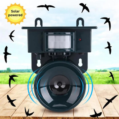 Solar-Powered Motion Sensor Bird Repeller with Adjustable Sound and Infrared Detection
