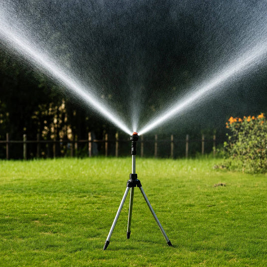 Garden Watering Tripod Sprayer Sprinkler, Heavy Duty Impact Lawn Sprinkler with Telescoping Metal Stand, Large Area Coverage Watering System for Yard and Agriculture