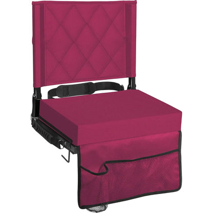 Stadium Seats for Bleachers with Back Support & Wide Cushion, Portable Folding Padded Stadium Chair with Shoulder Strap for Football & Baseball Games