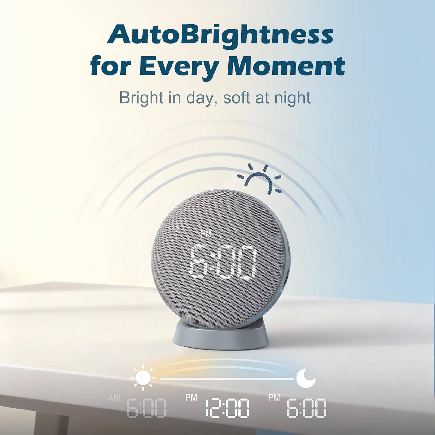 Super Loud Alarm Clock for Heavy Sleepers Adults Teens, Vibrating Alarm Clock Bed Shaker Under Pillow, Rechargeable Battery Powered Portable Travel Clock with Auto Dim Display