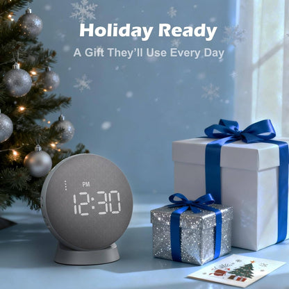 Super Loud Alarm Clock for Heavy Sleepers Adults Teens, Vibrating Alarm Clock Bed Shaker Under Pillow, Rechargeable Battery Powered Portable Travel Clock with Auto Dim Display
