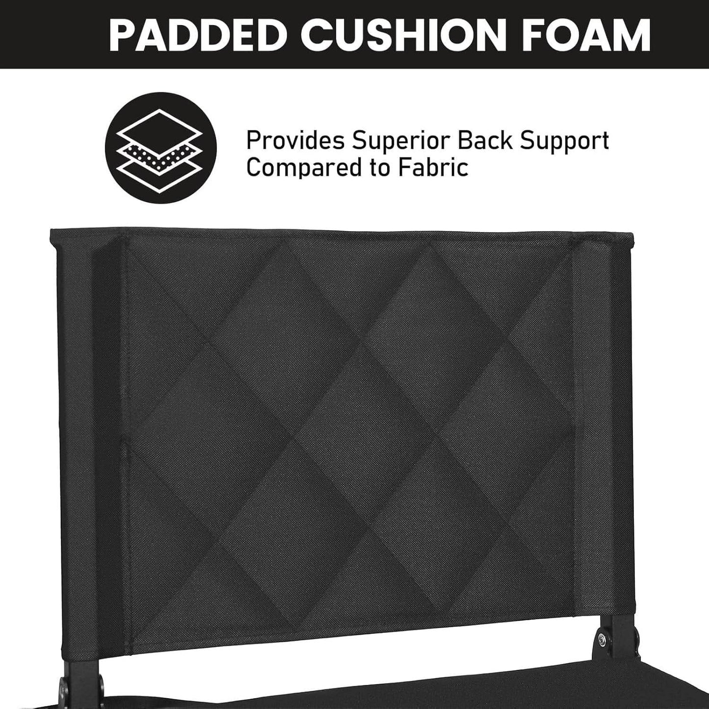 Stadium Seats for Bleachers with Back Support & Wide Cushion, Portable Folding Padded Stadium Chair with Shoulder Strap for Football & Baseball Games