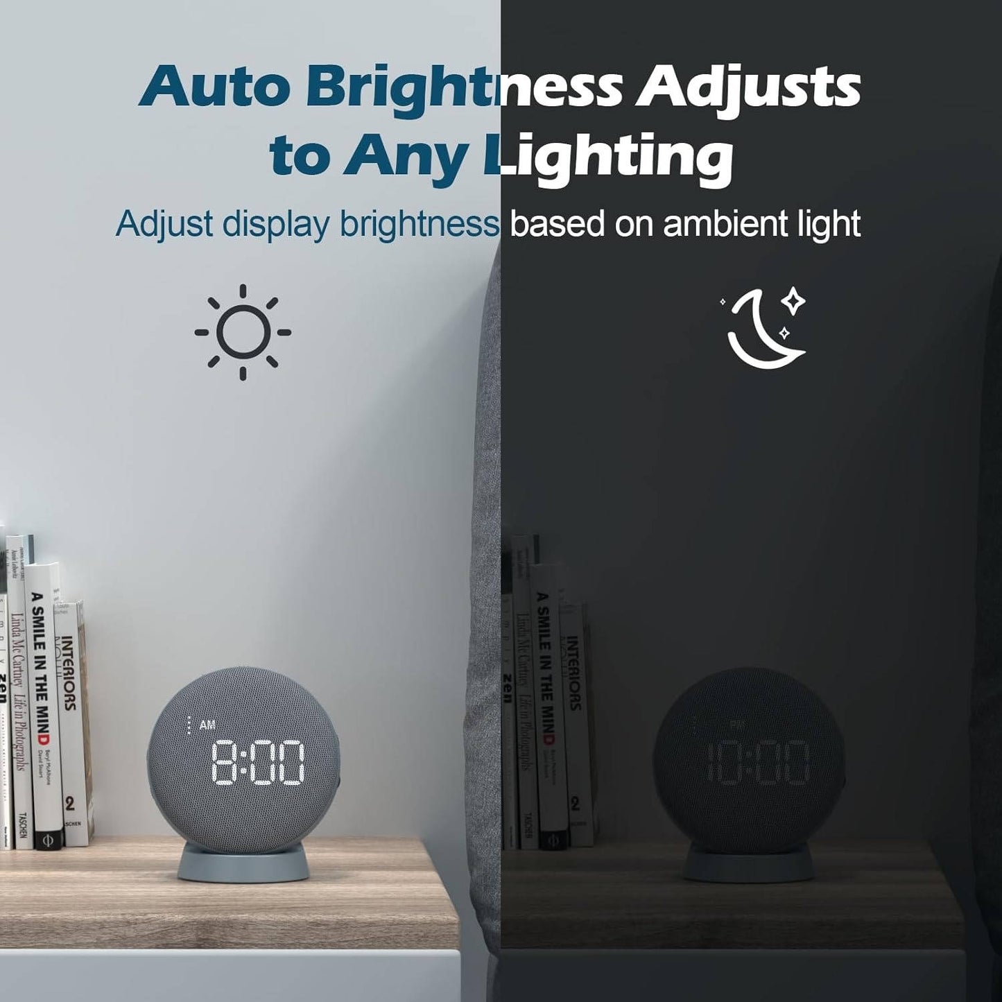Super Loud Alarm Clock for Heavy Sleepers Adults Teens, Vibrating Alarm Clock Bed Shaker Under Pillow, Rechargeable Battery Powered Portable Travel Clock with Auto Dim Display